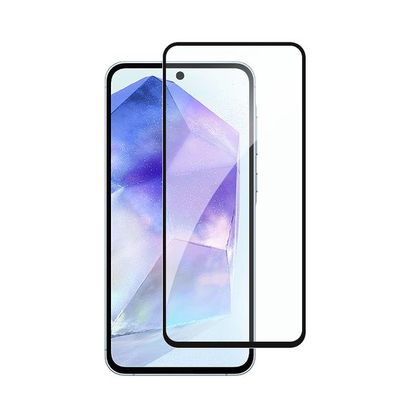 Protector de pantalla de cubierta completa para Galaxy A15 A25 A35 A55 A14 A24 A34 A54 9H Vidrio templado 2.5D Protección amigable con el estuche Película delgada con paquete 10 en 1