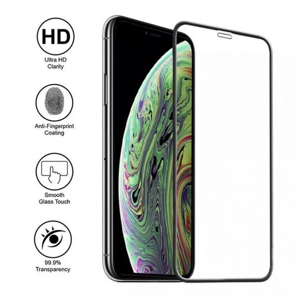 2 pièces protecteur d'écran à couverture complète verre trempé pour iPhone 13 Pro Max 12 11 7 8 Plus X XR XS MAX Film Compatible