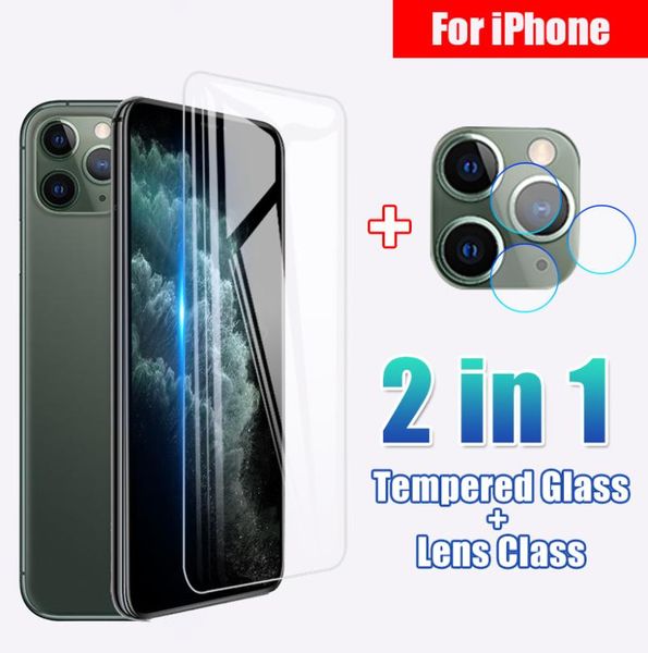 Verre trempé à couverture complète pour IPhone 11 Pro X XR XS Max protecteur d'écran d'objectif d'appareil photo pour IPhone 6 6s 7 8 Plus verre de protection 9029063