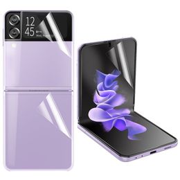 Volledige dekkingsschermbeschermer voor Samsung Z Flip 3 5G Zachte TPU CLEAR-anti-vingerafdruk buiten in de telefoon Cover