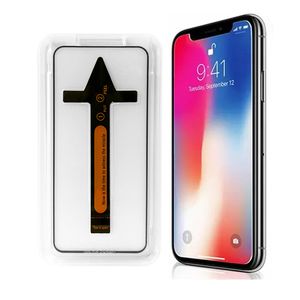 Volledige dekking gehard glazen schermbeschermer met eenvoudige installatiekit gehard glas voor iPhone 14 13 12 Pro Max X XS XR HD Dust Proof Protective Film