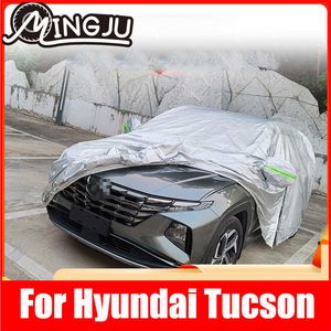 Volledige covers Regen Frost Sneeuw Dust Waterdichte bescherming Buiten Auto Cover Anti UV -accessoires voor Hyundai Tucson 2021 NX4HKD230628