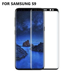 Verre trempé incurvé complet pour Samsung S9 S9 plus Protecteur d'écran en verre trempé à couverture complète 3D pour Samsung Galaxy S9 plus