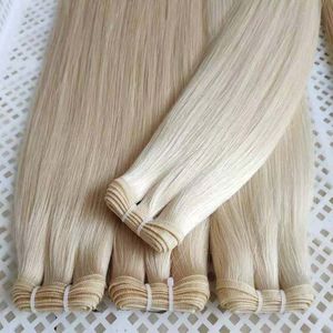 Cutícula completa Un donante Cabello virgen ruso Trama plana Extensiones de cabello Doble dibujado 100 g pieza 3 piezas paquete