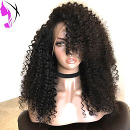 Densidad completa Kinky Curly Synthetic Lace Front Wig Fibra resistente al calor para mujeres Negro Blanco Blanco Rubio Marrón Rojo Afro pelucas Afro