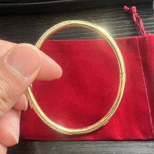 Pulsera de uñas de diamante completa Mujeres Menores de 18k Joyas de pulseras chapadas de oro para un regalo de amante No hay cajas 17 y 19