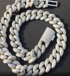 Plein diamant cubain lien chaîne hommes or glacé chaînes collier Hip Hop bijoux 14mm 3D mode épais collier lourd bracelet4899570