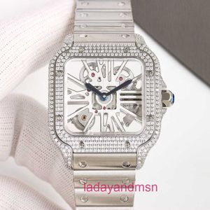 Volledige diamanten wijzerplaat AF1:1 hoogwaardige replica Carter Sandoz uitgeholde serie horlogegrootte: 39,8 mm met tegenverpakkingsdoos precisie stalen band VEL5