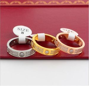 Volledige Diamond Full Sky Star Ring 18k Rose Gold Mannelijke en Vrouwelijke Paar Ring Nail Diamond Ring 5mm
