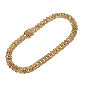 Volledige Diamond Hip Hop Kettingen Mannen Vrouwen Cubaanse Armband Sieraden Mode Cubaanse Ketting296h