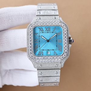 Regardez en diamant complet MECTION AUTALE MÉCANIQUE 8215 Montres 40 mm Business Femmes de bracelet avec bracelet en acier parsemé de diamant Montre de Luxe