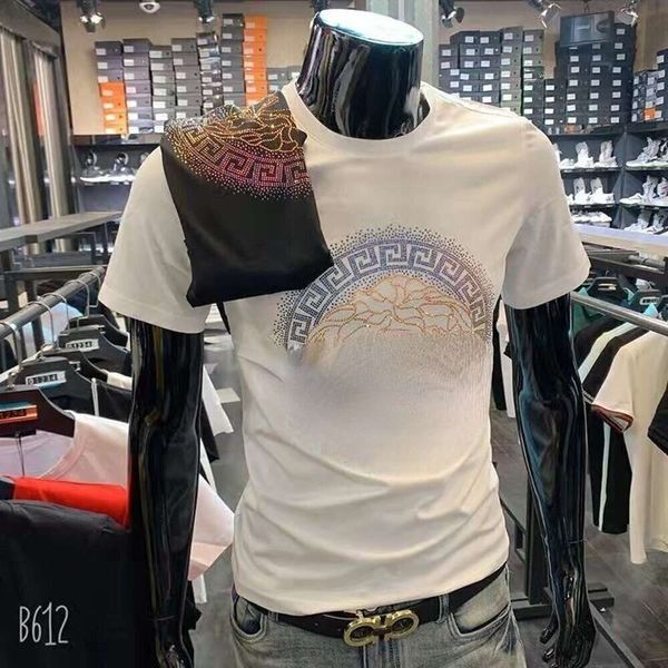 T-shirt imprimé diamant complet pour hommes sweat-shirt de créateur hommes femmes t-shirts à manches courtes en coton t-shirt mode slim fit sweat-shirts 4XL 5XL vêtements pour hommes