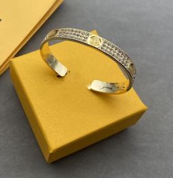 Bracelets de manchette en acier inoxydable pour femmes et hommes, plein de diamants, bijoux ouverts