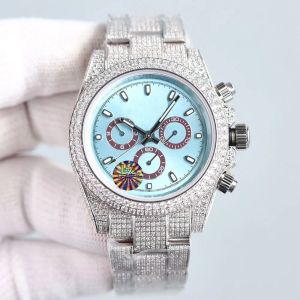 Vol diamanten horloge heren automatische mechanische horloges 41 mm met met diamanten bezaaide stalen armband saffier waterdicht zakelijk dameshorloge