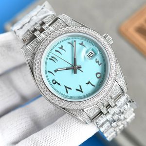 Watch en diamant complet Mentises mécaniques automatiques étanches de 41 mm en diamant en diamant saphir sapphir féminin de bracelet montre de luxe