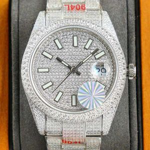 Montre entièrement diamantée MS montres mécaniques automatiques 40 mm montres-bracelets d'affaires en acier inoxydable 904l Montre De Luxe cadeaux pour