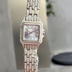 Plein Diamant Femmes Montre Mouvement À Quartz 27mmX37mm Bracelet D'affaires Montres Casual Dames Bracelet Montre de Luxe