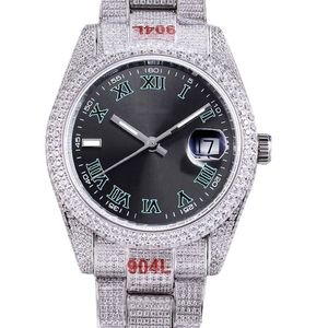 Volledige diamanten heren Watch 40 6mm automatische mechanische horloges diamant bezel waterdichte saffier polshorloges diamantstudded montre de lu 293T