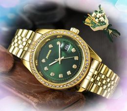 Anneau de diamants complet Regardez les montres de haute qualité trois broches Femmes Femmes Men Horloge Mouvement Bracelet de chaîne en acier inoxydable Bracelet Tuger Super Wristwatch