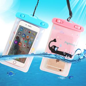 Funda impermeable de pantalla completa para teléfono HD transparente selva tropical desierto nieve bolsa seca funda de natación subacuática fundas móviles