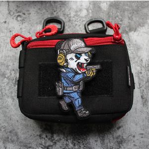 Volledige geborduurde plekken voor kleding Kungfu Panda Firefighter Hero Animal Military Tactical Armband Badge accessoire