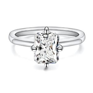 Volledige Verlovingsringen voor Vrouwen 2ct Radiant Cut 925 Sterling Zilver Solitaire Promise Band Haar Bruiloft Sieraden 240402