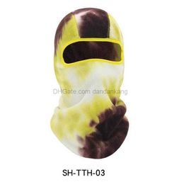 Couverture intégrale Masques chauds Chapeaux en molleton d'hiver Cagoule Masque de ski de concepteur personnalisé Moto d'extérieur Cyclisme un trou tie-dyed Balaclava bonnet Bonnet Chapeaux