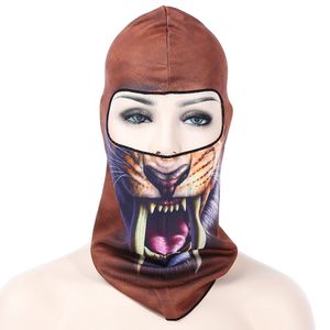 Masque intégral 3D Animal Pattern Cap Couvre-chef Chapeau pour Sports de plein air Cyclisme Ski Snowboard Anti-poussière et coupe-vent