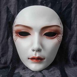 Masque intégral Robe mystérieuse de fête de style chinois peinte à la main Hanfu313S