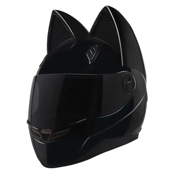 Cascos de cara completa con orejas de gato NITRINOS, casco de motocicleta con visera antiniebla, casco de moto de carreras para motocross