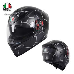 Casco integrale aperto Agv k per moto Agv New K5s da corsa per uomo e donna Four Seasons Casco integrale con doppia lente certificato 3c leggero antiappannamento per moto 7ESG