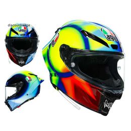 Casque de moto intégral ouvert Agv k Italie Agv Pista Gp Rr casque de course professionnel casque de course casque intégral en fibre de carbone Rossi gris rouge NYH3