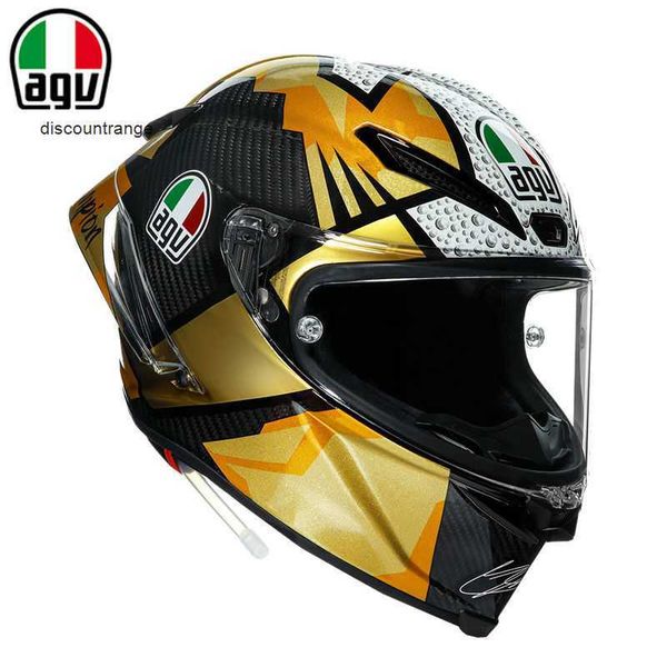 Casque de moto intégral ouvert Agv k Italie Agv Pista Gp Rr casque de course professionnel casque de course casque intégral en fibre de carbone Rossi gris rouge 9K7N