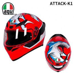 Offener Agv-k-Motorradhelm mit vollem Gesicht, K1-Rennhelm, Motorrad-Vollschutz-Anti-Beschlag-Helm, Herren- und Damen-Brigade, leichter Laufhelm, Rennhelm O6JQ