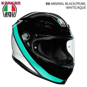 Casque de moto intégral ouvert Agv k s pour hommes quatre saisons casque de course de moto intégral anti-buée sécurité été noir mat 8 pièces