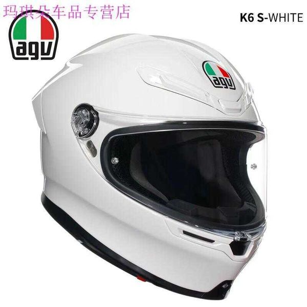 Casque de moto intégral ouvert Agv k s pour hommes quatre saisons casque de course de moto intégral anti-buée sécurité été noir mat OUQ6