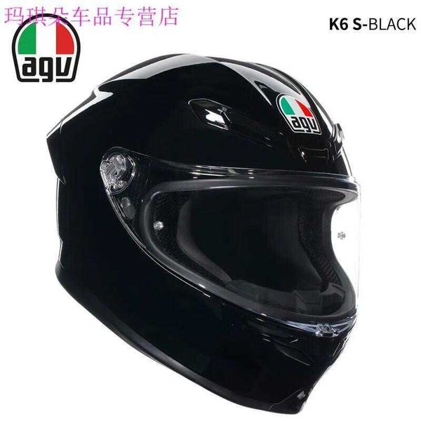 Casque de moto intégral ouvert Agv k s pour hommes quatre saisons casque de course de moto intégral anti-buée sécurité été noir mat N22L