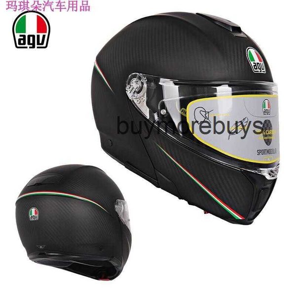 Casco de motocicleta Agv abierto de cara completa, casco ligero de fibra de carbono descubierto para hombres y mujeres, casco de motocicleta antivaho, universal para todas las estaciones JDLY