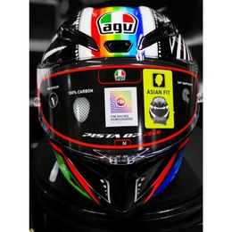 Cascos de fibra de carbono para motocicleta de edición limitada especial retirados Agv Pista Gp Rr Rossi de cara completa abiertos EYA2