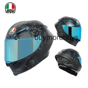 Casque de moto intégral ouvert Agv Pista Gprr bleu glace piste en fibre de carbone Anti-chute Ride édition limitée casque complet caméléon QW0N