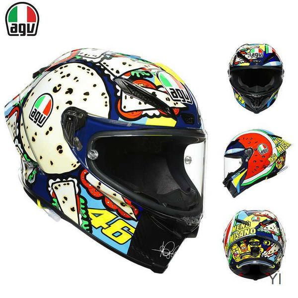 Casque de moto intégral à visage ouvert Italie Agv Pista Gp Rr Année du Tigre Casques de course limités Casques de course en fibre de carbone Casques intégraux Ice Blue Limited YI RTP