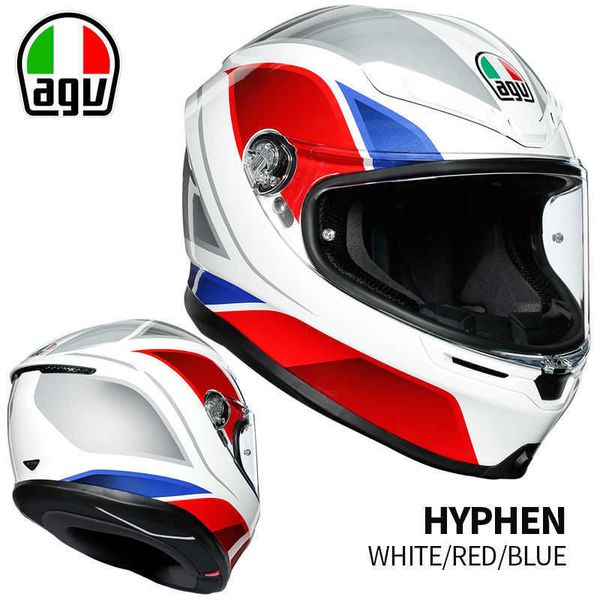 Casque de moto italien Agv intégral ouvert femme k casque intégral en Fiber de carbone mâle quatre saisons universel Anti-buée casque de course de moto RZG0