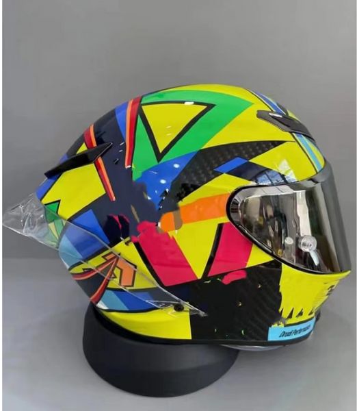 Casco integral de motocicleta PISTA RR GP SOLELUNA, visera antivaho, hombre que monta en coche, casco de moto de carreras de motocross-NO-ORIGINAL-casco