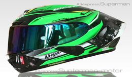 Shoei de cara completa X14 Kawasa Kki Motorcillo verde Casco Antiguista Antiincuito Hombre Montar automóvil Motocross Racing Helmetorigina2606805