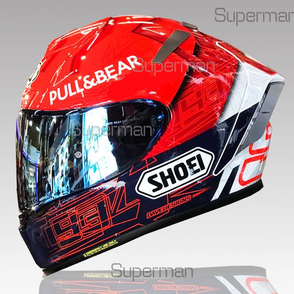 Casque intégral shoei X14 RED ant 2 MARQUEZ 93 generatio Casque de moto visière anti-buée Man Riding Car casque de moto de course de motocross-PAS-ORIGINAL-casque