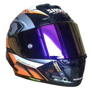 Volledige Gezicht shoei X14 X-Veertien Hon da oranje Motorhelm anti-condens vizier Man Rijden Auto motorcross race motorhelm