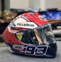 Volledig gezicht shoei X14 X-Fourteen MM93 marc Marquez rood wit ant redbu ll Motorhelm anti-condens vizier Man Rijden Auto motorcross race motorhelm