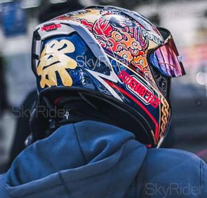 Shoei – casque de moto intégral X14 x-quatorze motegi 2, visière anti-buée, pour homme, voiture de course, motocross