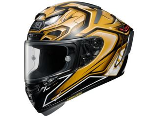 Casque de moto intégral shoei X14 X-Fourteen X-Spirit III AERODYNE or visière anti-buée homme équitation voiture motocross casque de moto de course