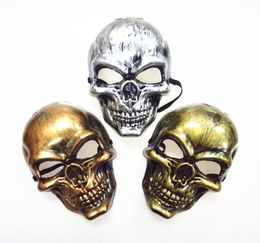 Full Face Skull PVC Zombie Skeleton Mask 4 Colors Halloween Kostuum Masquerade voor feestcosplay Nightclub8845249